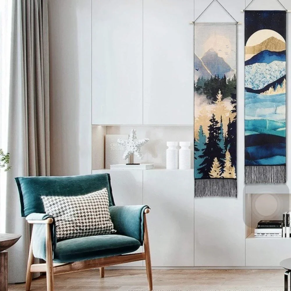Retro Forest Mountain Vintage Retro Nature Pop Art Abstrct Dorm Tapestry Decor